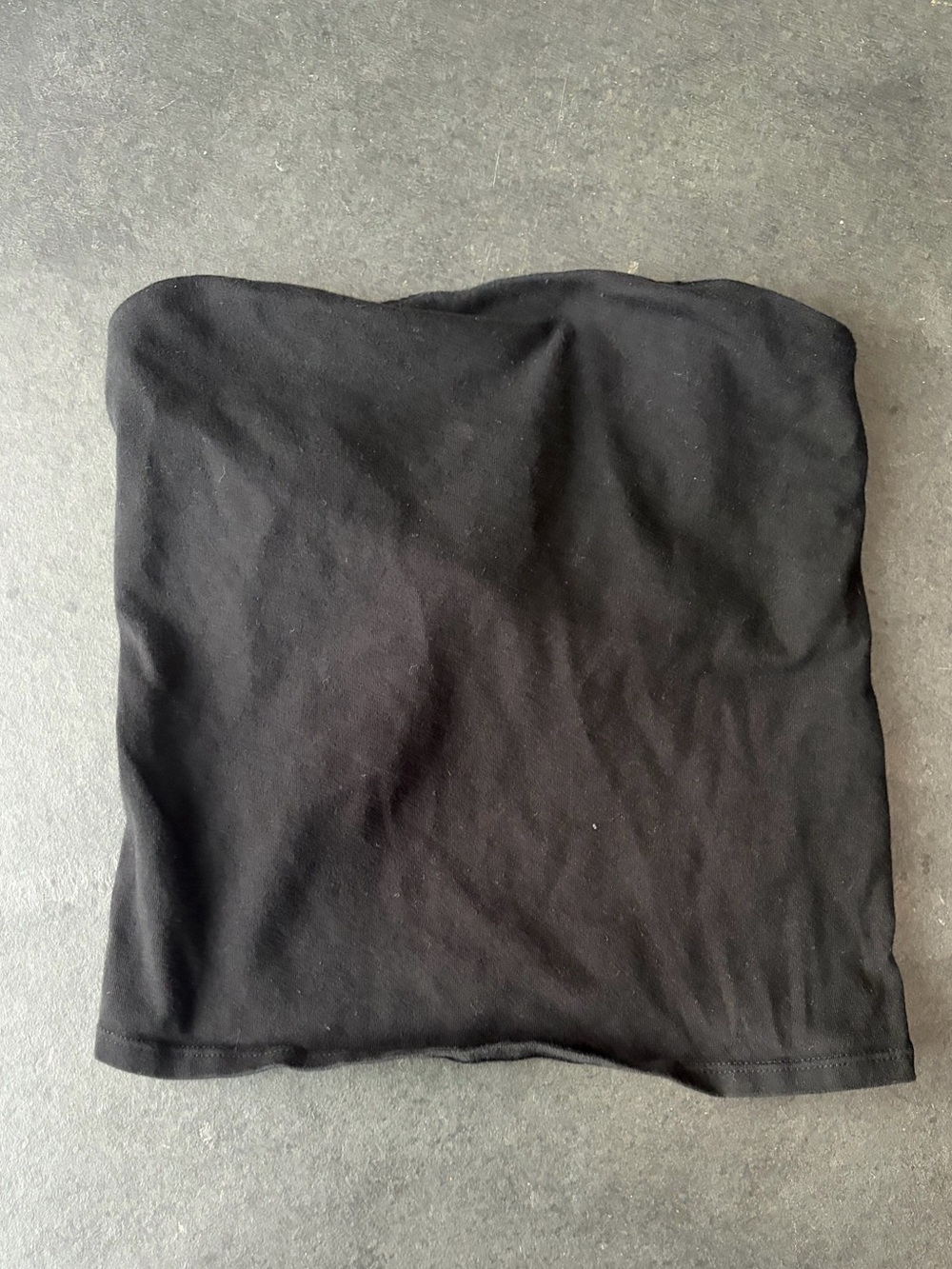 Black tube top with double layer at the top
